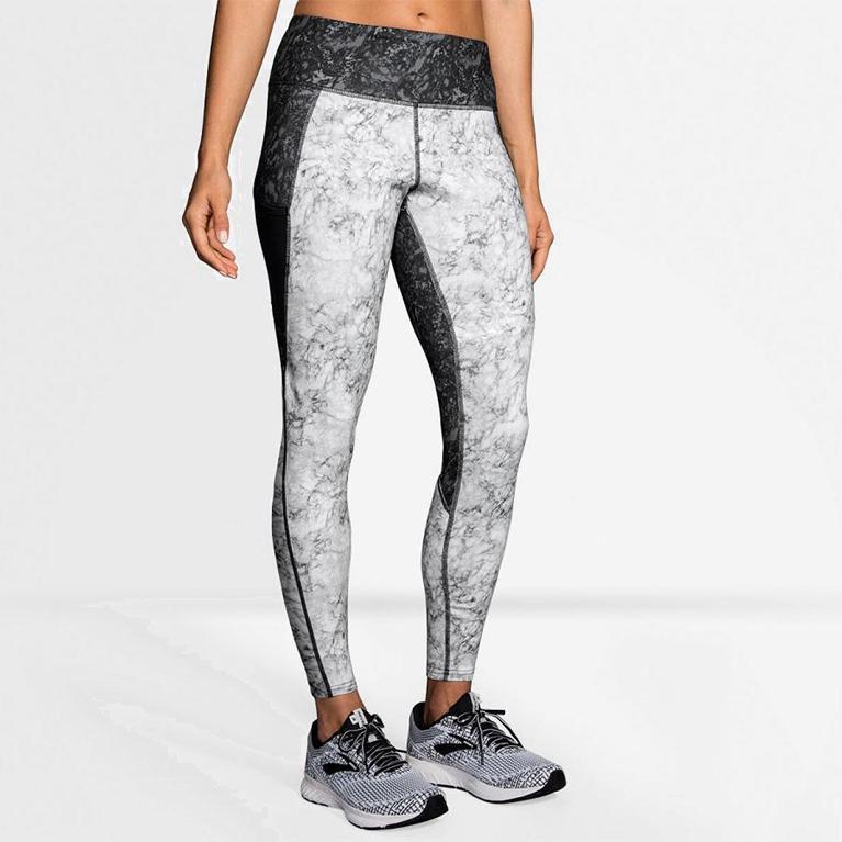 Brooks Threshold Womens Running Leggings Ireland White (JRFY-80721)